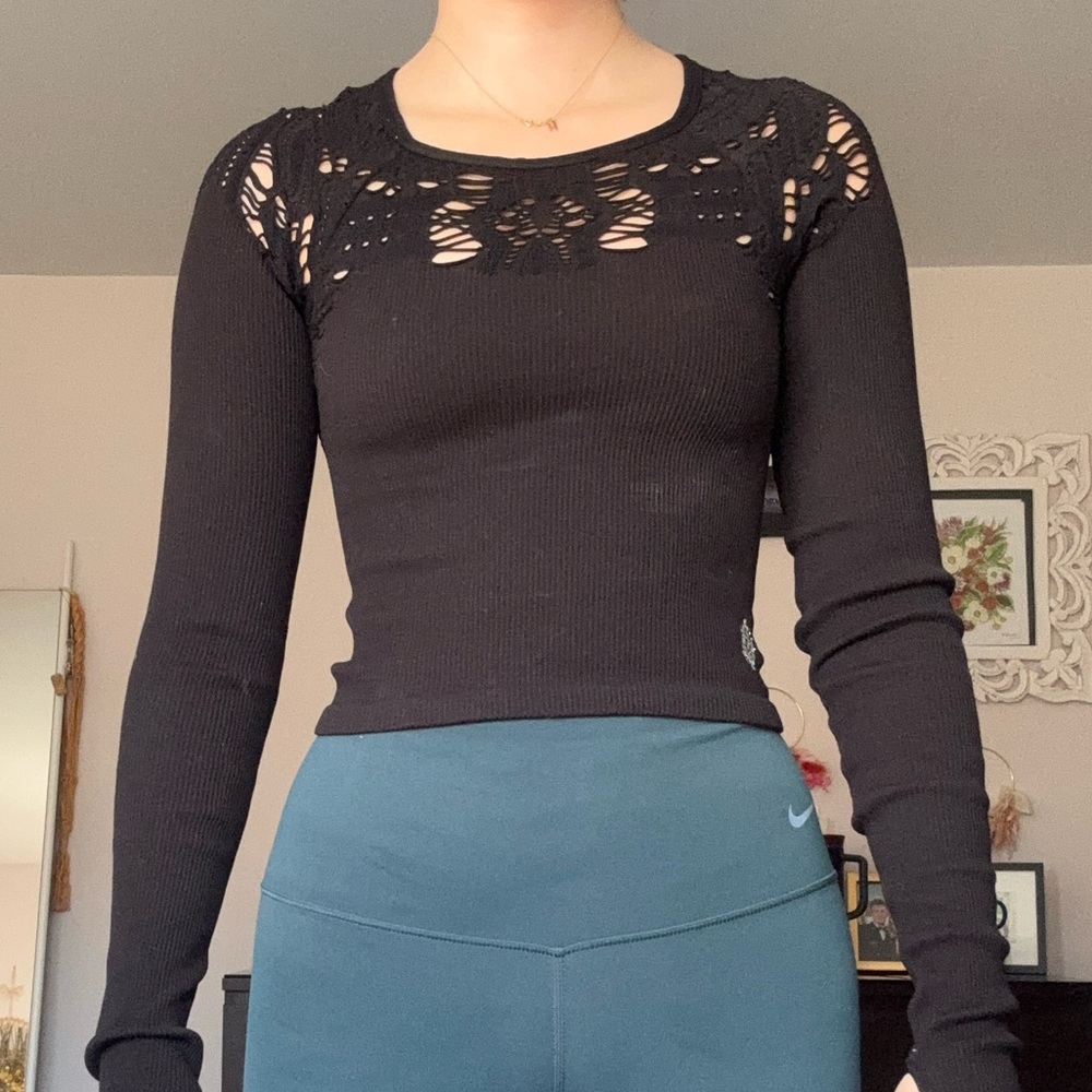FP Movement by Free People Black Long Sleeve Top